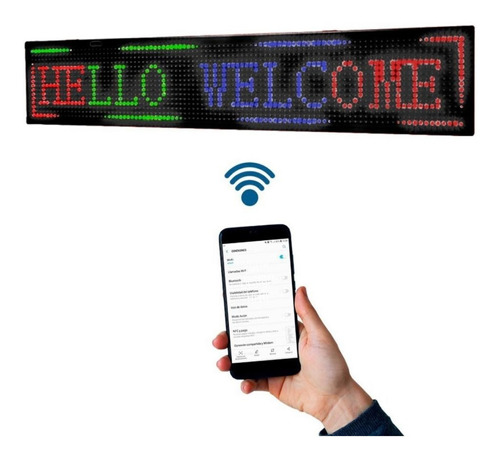 Cartel Led Programable Wifi 1mt Dinamico Multicolor Rgb