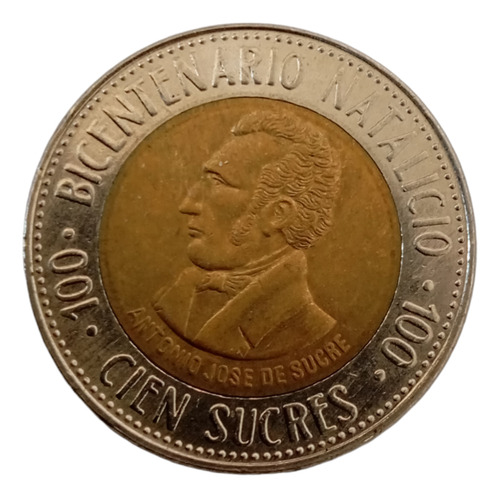 Moneda 100 Sucres 1995 Bimetalica Natalicio (&242 (Usado)