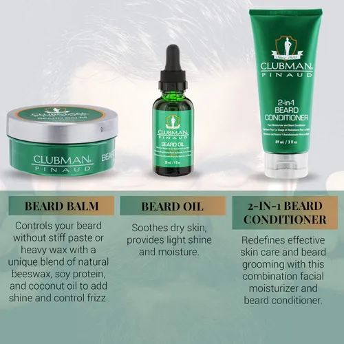 Clubman Pinaud Kit Para Barba, Incluye Acondicionador Para .