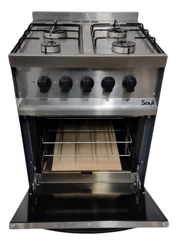 Cocina Industrial Soul 55cm 4 Hornallas Acero Inox Alambre