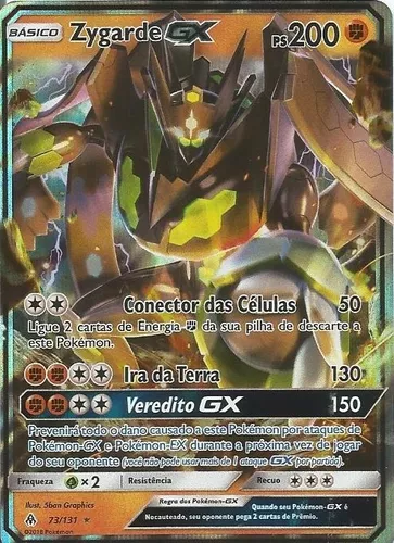 carta pokémon zygarde gx rara - Comprar Cartas Colecionáveis