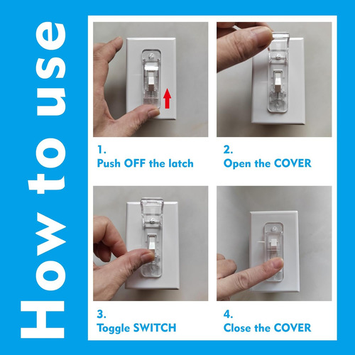 Cubierta Protectora Para Interruptor De Luz, 4 Cubiertas De