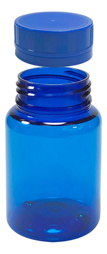 Pote Para Cápsulas Pet 100ml C/ Tampa Lacre (50 Unidades) Sabor Azul