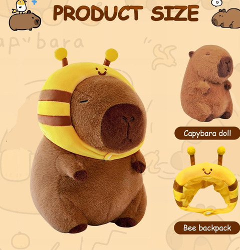 Muñeco Peluche Capibara Con Manta 3 En 1 Importados Capibara Abejita
