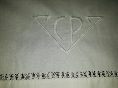 Imagen 3 de 7 de Antigua Funda Almohada Larga Bordada Mano Vainillas Crochet