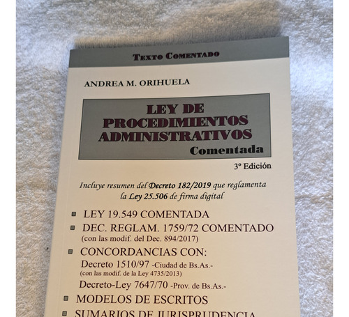 Ley De Procedimientos Administrativos Comentada- Orihuela
