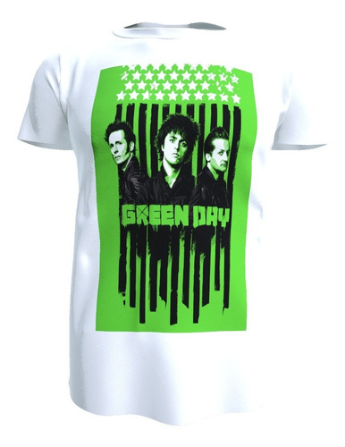 Polera Green Day, Poliester Tacto Algodon