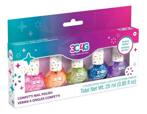 Set 5 Esmaltes Uñas Para Niña Confetti Make It Real-hopetoys