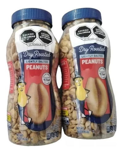 2 Cacahuates Ligeramente Salados Y Tostados Planters De 453g