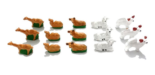 Set Animales Miniatura Cerámica X 15 Piezas De 3.5cm 