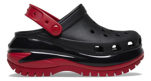 Crocs Zuecos Mega Crush Clog Black Varsity Red Negro Rojo