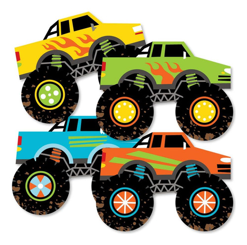 Gran Punto De Smash And Crash - Monster Truck - Decoraciones