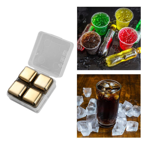 Cubos De Gelo Reutilizáveis, Pedra De 4 Peças De Ouro