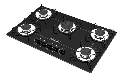 Imagem 1 de 2 de Fogão Cooktop A Gás Chamalux Luana 5 Bocas Preto