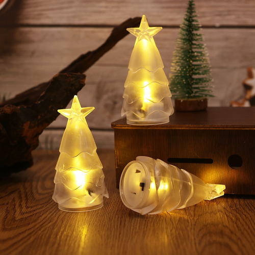 Luz Nocturna Brillante Con Forma De Árbol De Navidad Con For