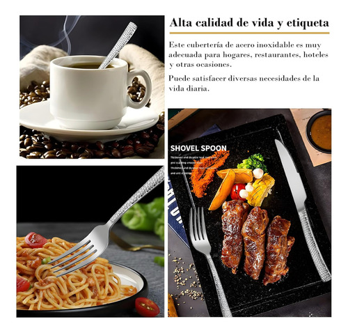Cubiertos Alta Calidad 24 Piezas Plateado Acero Inox Plateado