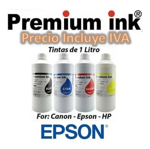 Litros De Tintas Por Colores Epson Canon L380, L395, L575