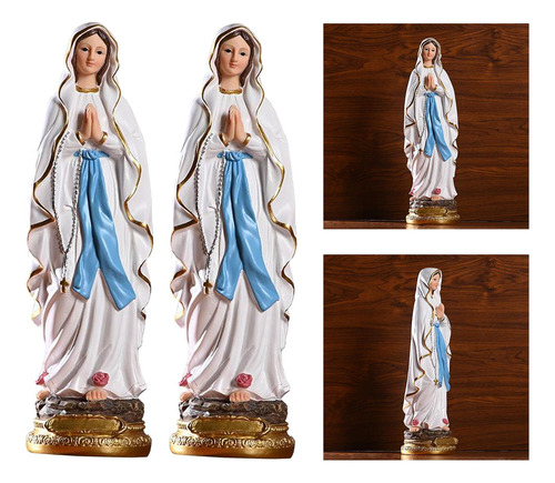 2x Católica Estátua De Nossa Senhora De