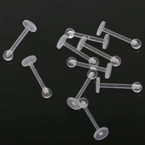 H10 Piece Lip Labret Jewelry Acrylic - Transparente