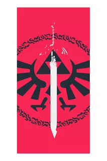 Poster Papel Fotografico Leyenda Zelda Simbolo Espada 40x80