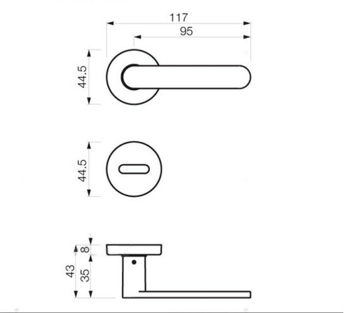 Manija Picaporte Simple Currao Arezzo Puerta T/tropea Manija Para Puerta Manija De Aluminio Acerada