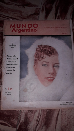 Revista Antigua Mundo Argentino Año 1954 Nº 2277 Tapa Suelta