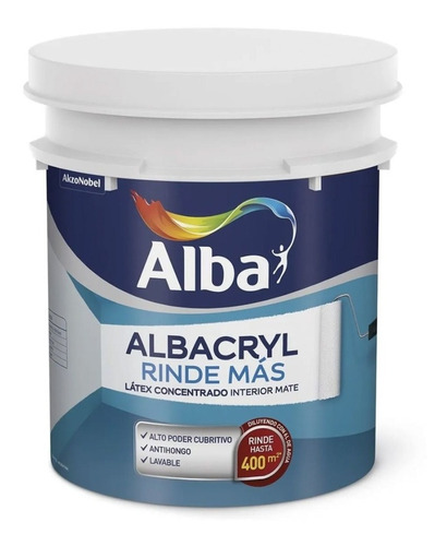 Latex Albacryl Rinde Mas Int. Mate Concentrado 20lts Colores