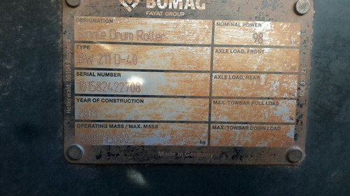Rolo Bomag Modelo 211 D *repasse*