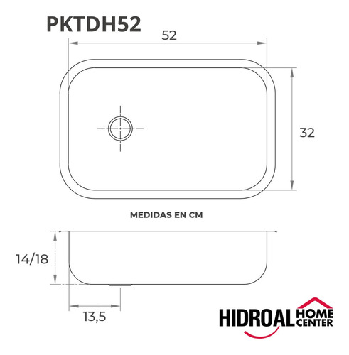 Pileta Bacha Acero Dhinox Cocina Simple 52 X 32 X 14 Cm