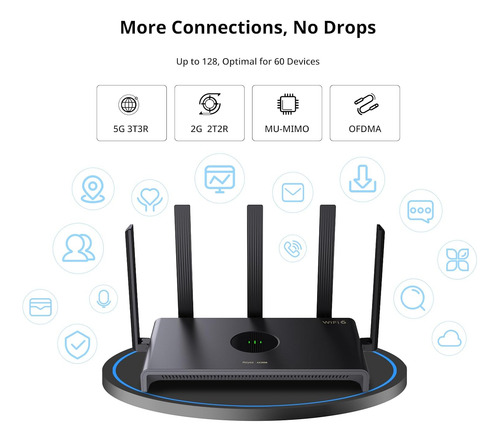Router Reyee Ax3000 Wi-fi 6, Internet De Doble Banda, 802.11