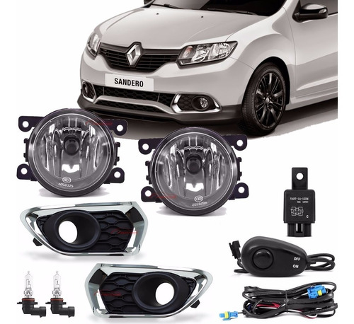 Kit Farol Milha Auxiliar Renault Sandero 2017 + Brinde