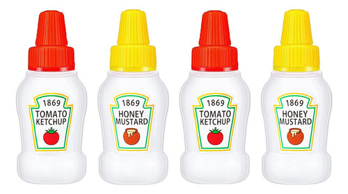 4 Mini Botellas De Condimentos Mini Botella De Ketchup