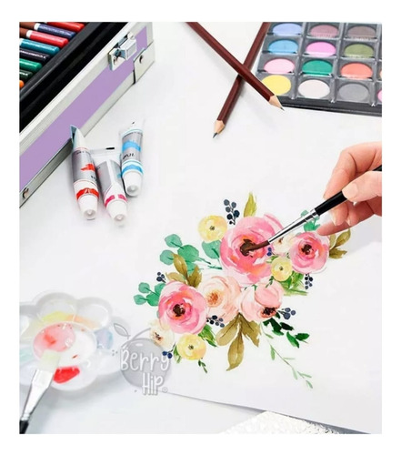 Maletín De Arte Unicornio Marcadores Colores Plegable