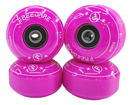 Ruedas De Skate Freedare 52 Mm Con Rodamientos 90a Purple X4