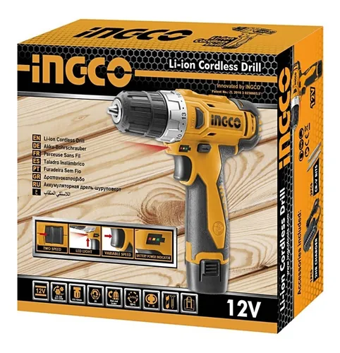 Taladro Atornillador Inalambrico 12v 10mm Ingco Cdli228120
