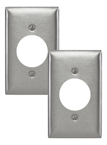 2 Placas Raco 40 Mm Receptaculo Sencillo Acero Hub-ss-720 Color Gris Corriente Nominal 30 A Voltaje Nominal 0v