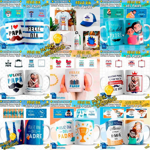 Plantillas Día Del Padre Tazas Remeras Vectores + Regalo