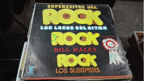 Lp Super Exitos Del Rock, Locos Del Ritmo Acetato,long Play