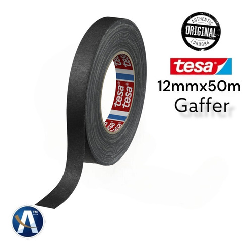 Fita Para Demarcação Gaffer Tape Preta 12mm X 50m Tesa