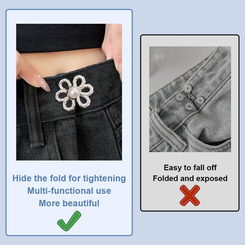 Alfileres Ajustadores De Cintura Con Forma De Flor Para Jean