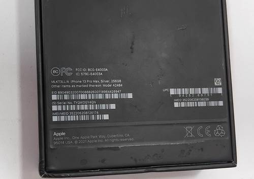 Caja Iphone 13 Pro Max Tal Cual Las Fotos Usada (Usado)
