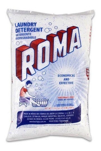 Detergente Biodegradable En Polvo Roma De 250gr 6 Pzs 