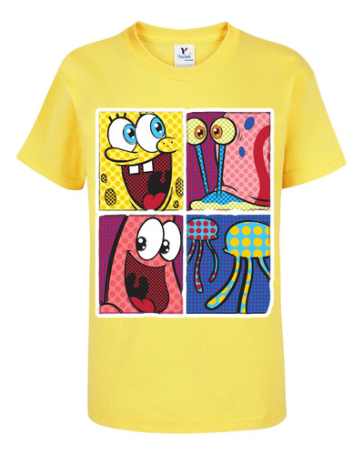 Playera Bob Esponja Patricio Gary Calamardo Fondo Del Mar