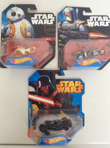 Lote Star Wars: 3 Carros Boba, Vader Y Bb-8 (Usado)
