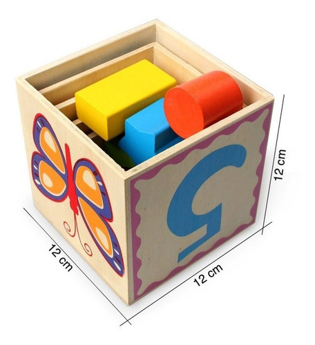 Imagen 5 de 10 de Torre Apilable De 5 Cubos De Madera Didáctico Montessori