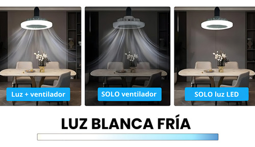Ventilador De Techo Con Lámpara De Luz Led 1 Tono Blanco Frío 1 Velocidad Con Control Remoto Marca Dosyu 30 Watts
