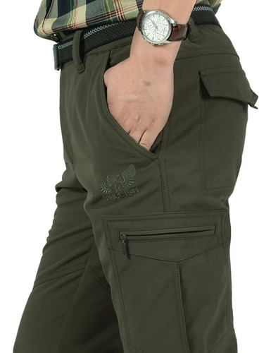 Pantalones Cargo De Forro Polar De Invierno Para Hombre, Gru