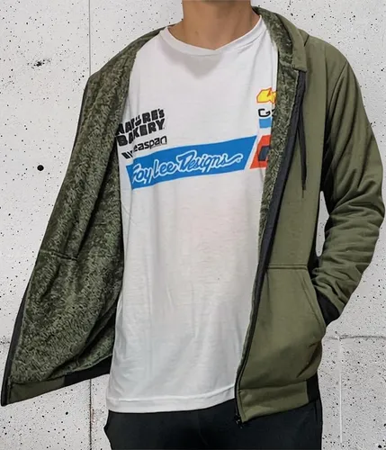Campera Con Corderito  Capucha Y Cierre