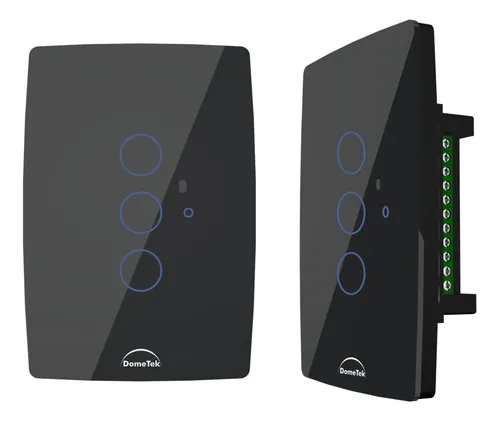 Interruptor Wifi Touch Inteligente 3 Bot es Alexa Preto