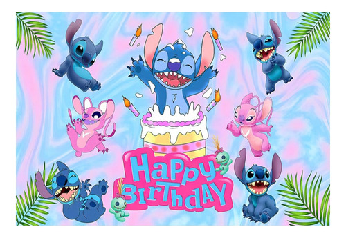 Stitch Cumpleaños Fondo De Decoración De Fiesta 150x100cm